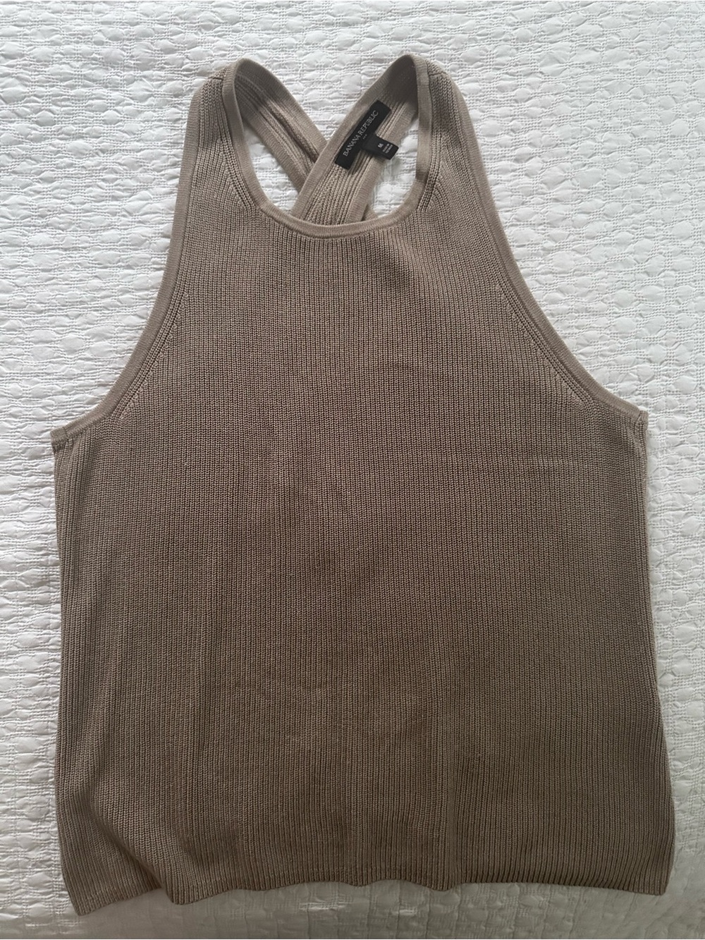 Banana Republic Taupe Ribbed Racerback Tank